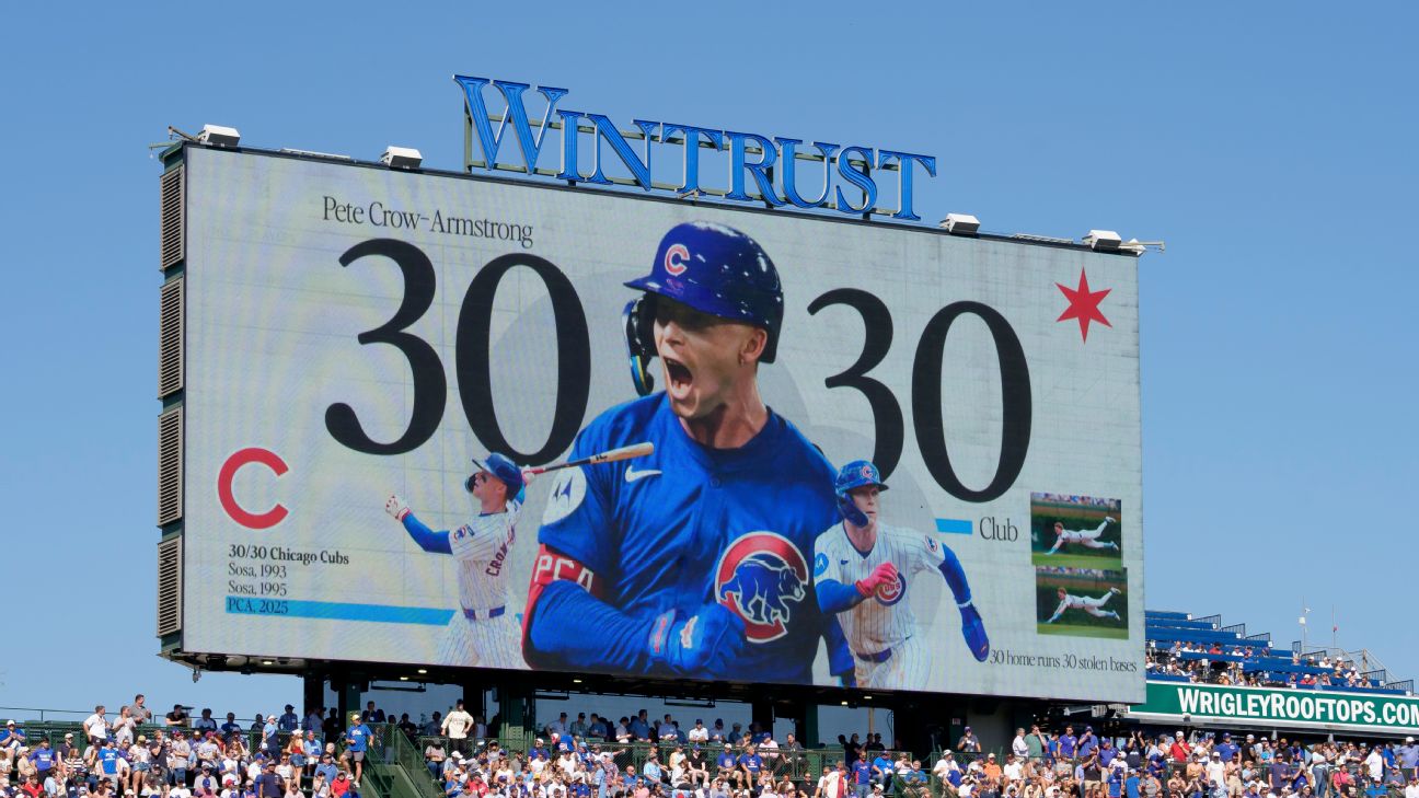 Cubs' Crow-Armstrong record 6th 30-30 player in MLB this season