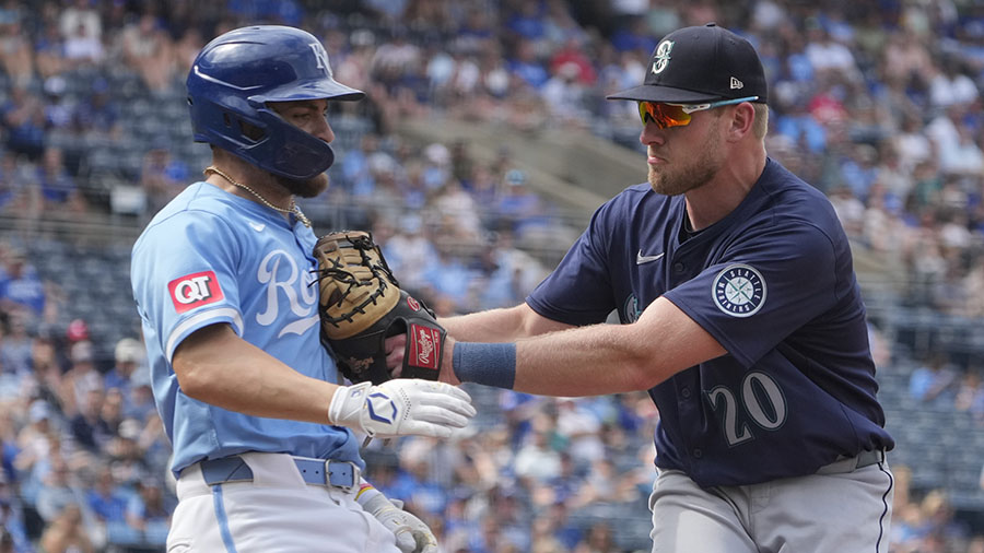 Seattle Mariners Kansas City Royals Kyle Isbel Luke Raley...