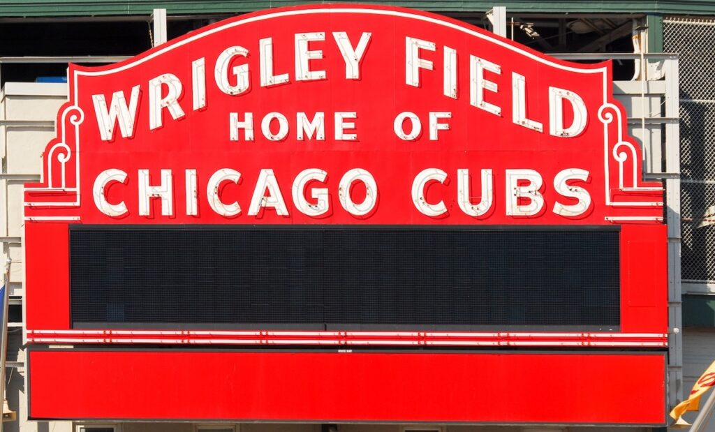 The Wrigley Field Baseball Stadium is Home of the Chicago Cubs since 1916. It can seat 41,019.