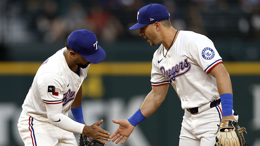 Texas Rangers Dylan Moore Ezequiel Duran...