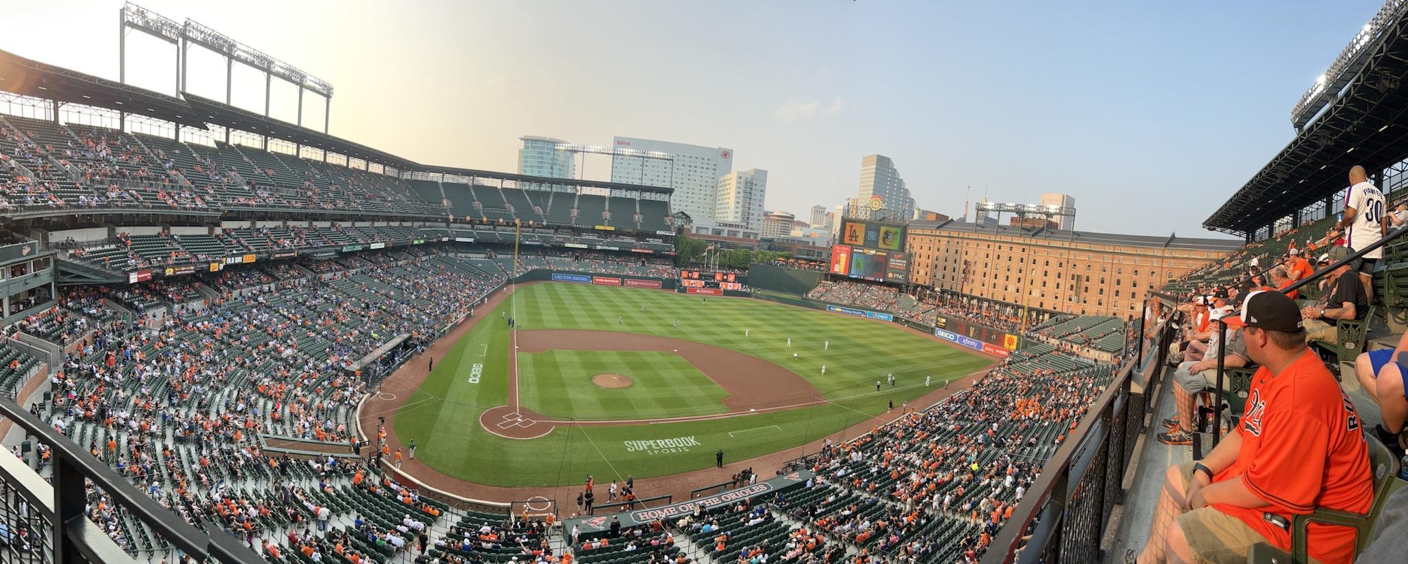 From the upper deck. Oriole Park at Camden Yards. July 18, 2023.