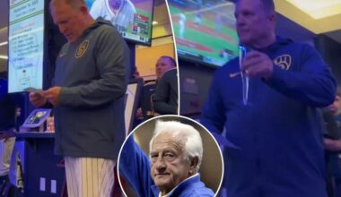 Brewers' Pat Murphy reads emotional Bob Uecker message after playoff clinch