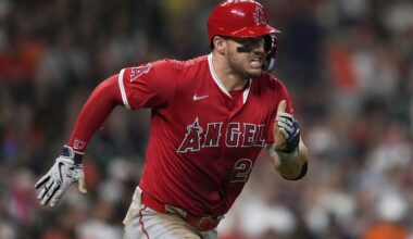 Mike Trout scratched from Angels' lineup with skin infection on left arm