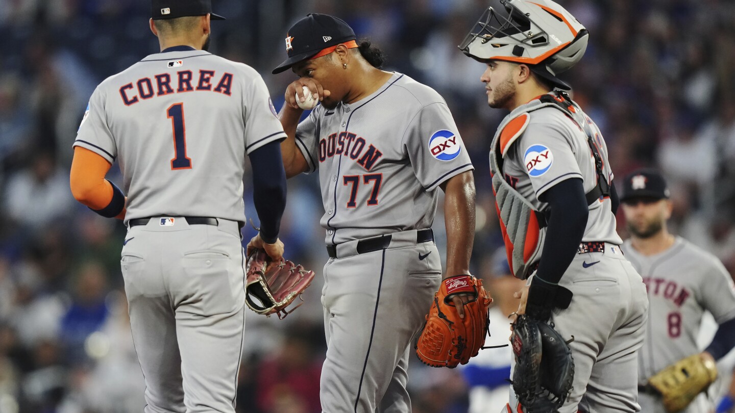 Astros RHP Luis Garcia exits start against Blue Jays in second inning