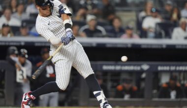 Aaron Judge hits 361st home run to tie Joe DiMaggio for 4th place in Yankees history