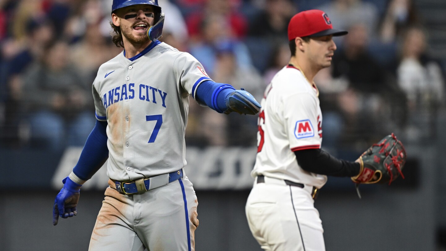 Nick Loftin singles in tying run and scores in 7th, Royals rally for 4-3 win over Guardians