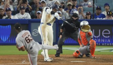 Ohtani hits 53rd homer to tie for NL lead as Dodgers top Giants 7-5