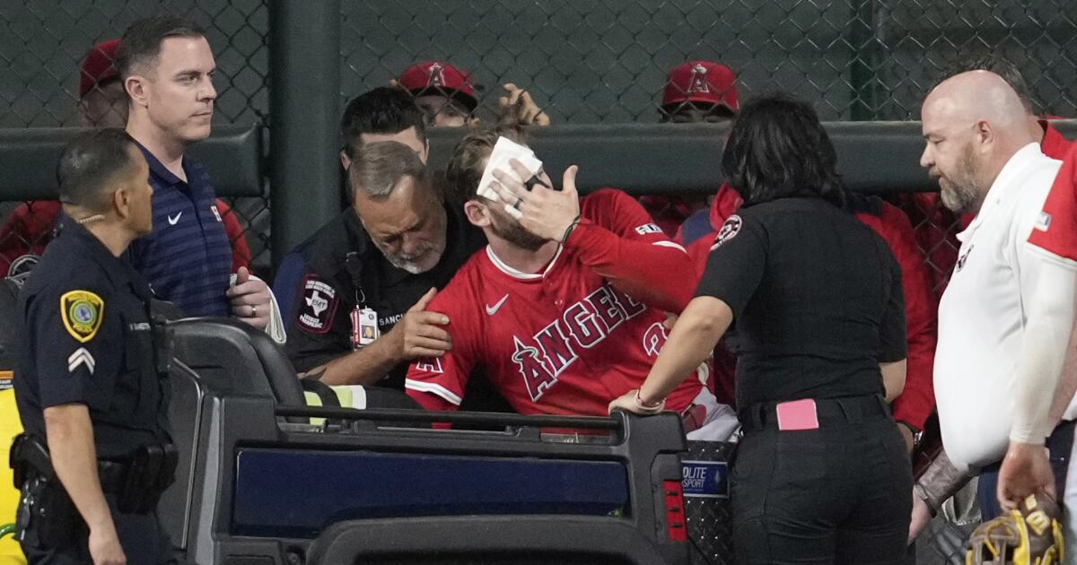 Taylor Ward carted off after crashing into scoreboard in Angels' win