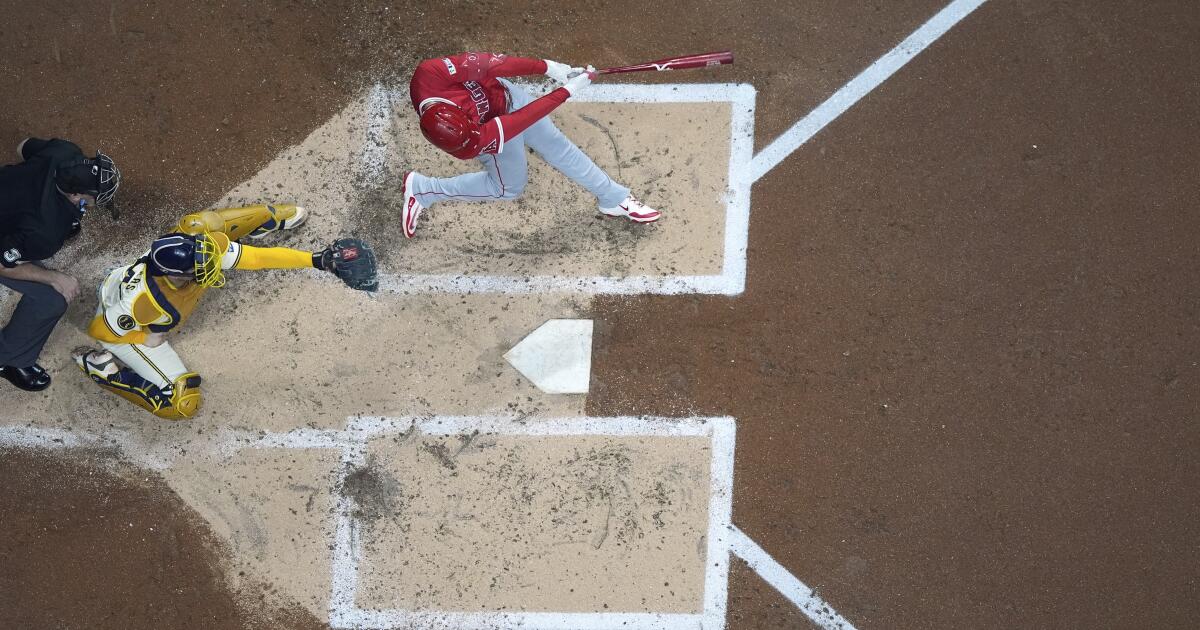 Taylor Ward hits two homers, but Angels lose to the Brewers