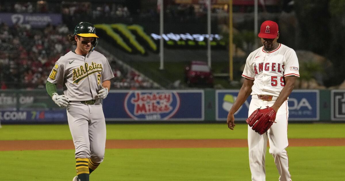 José Soriano runs into trouble early in Angels' loss to Athletics