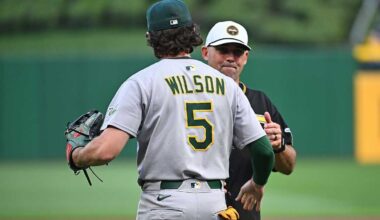 Jack Wilson throws first pitch to Jacob Wilson at Pirates game