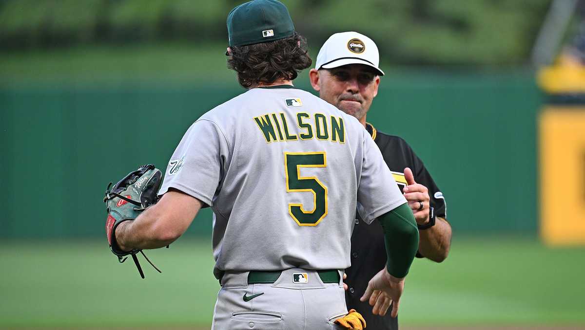 Jack Wilson throws first pitch to Jacob Wilson at Pirates game