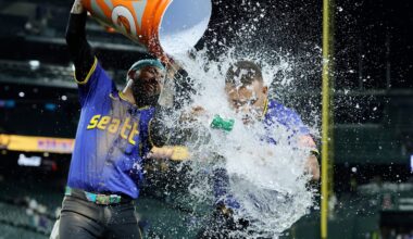 Touted rookie Harry Ford delivers off bench as Mariners top Angels in 12 to tie for 1st in AL West