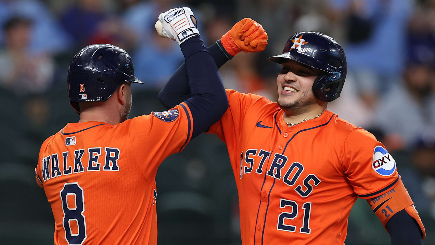 Houston Astros players Christian Walker, Yainer Diaz