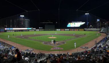 Minor League Baseball gamee between the Knoxville Smokies and Rocket City Trash Pandas on September 2, 2025, in Knoxville, Tennessee.