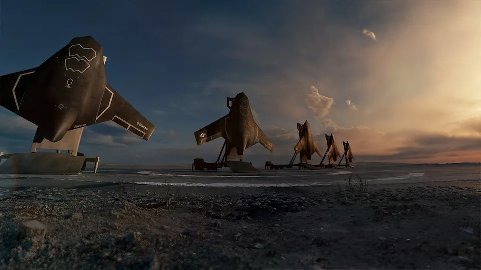 Rendering of X-BAT fighter jet