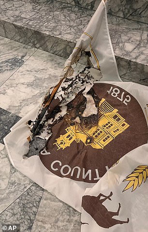 Schubert is also said to have set fire to flags