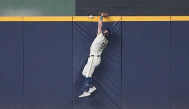 Brewers center fielder Sal Frelick was central to an all-time historic baseball play on Monday
