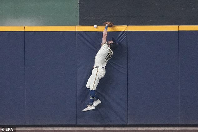 Brewers center fielder Sal Frelick was central to an all-time historic baseball play on Monday