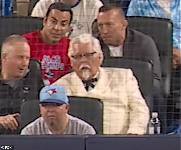 Eagle-eyed baseball fans spotted a Colonel Sanders lookalike in the stands of Rogers Centre