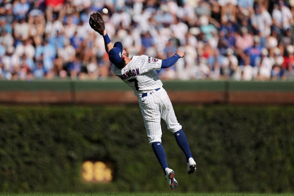 Chicago Cubs' Dansby Swanson had a stellar defensive day in Game 1
