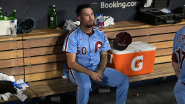 Phillies' Orion Kerkering reacts after season-ending error vs. Dodgers: 'Really f----ing sucks right now'