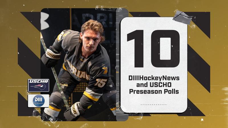 NCAA Men's Hockey Opens Season at No. 10 in USCHO and DIIIHockeyNews Polls