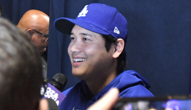 Los-Angeles-Dodgers-Shohei-Ohtani-speaks-during-media-day