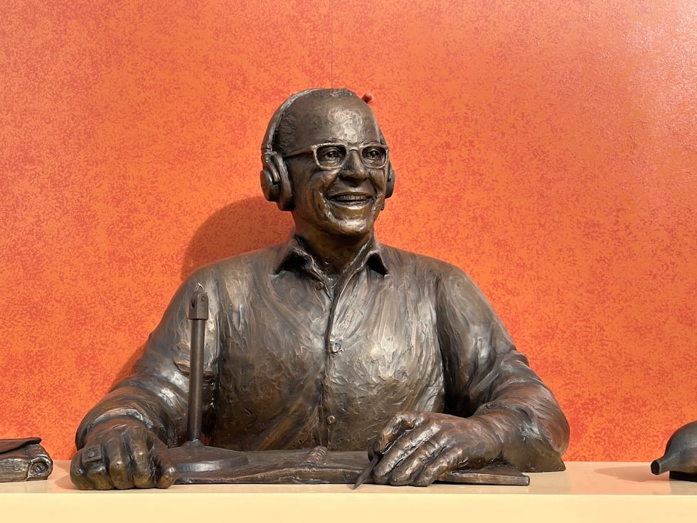 The Cincinnati Reds are investigating damage to the Marty Brennaman statue, located outside of...