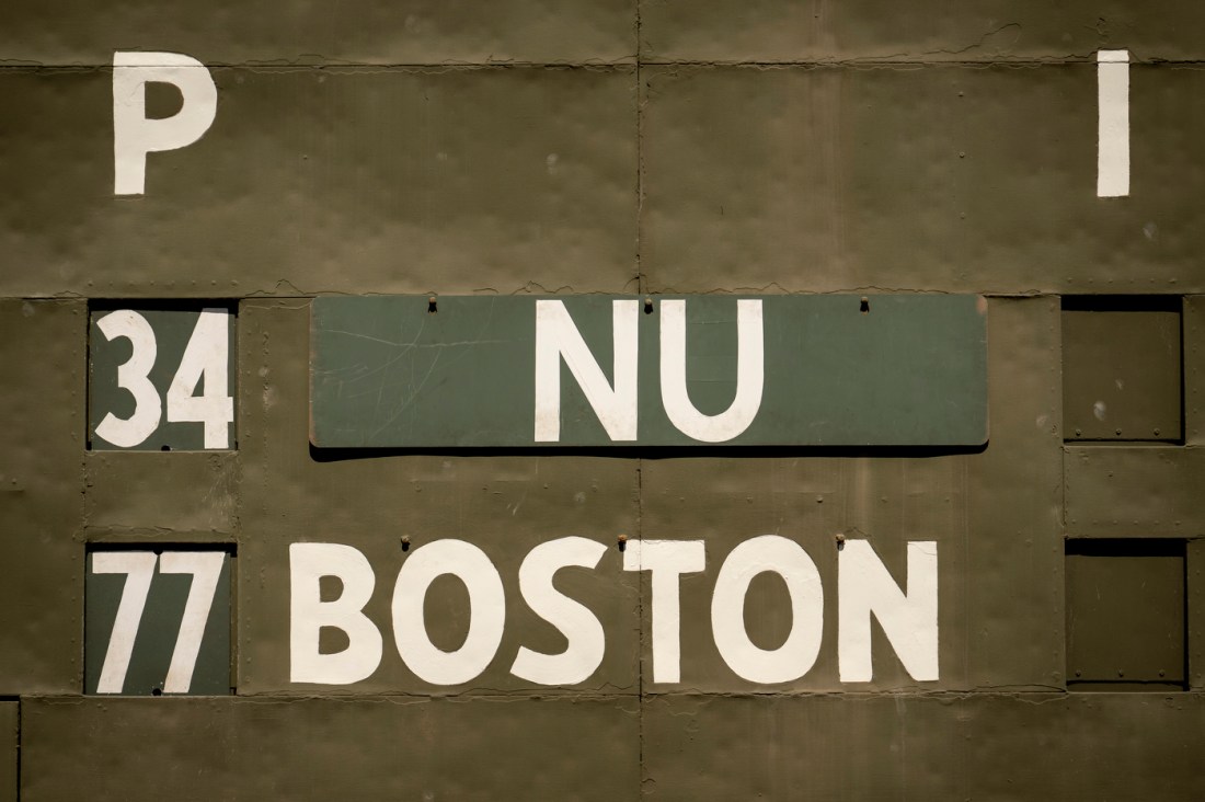 Overhead view of the field at JetBlue Park during the Northeastern vs. Red Sox spring training game.