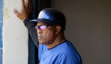 Mr. Alomar, then a New York Mets coach, watched from the dugout as the Mets playey the Cleveland Indians in a spring training baseball game in 2008.