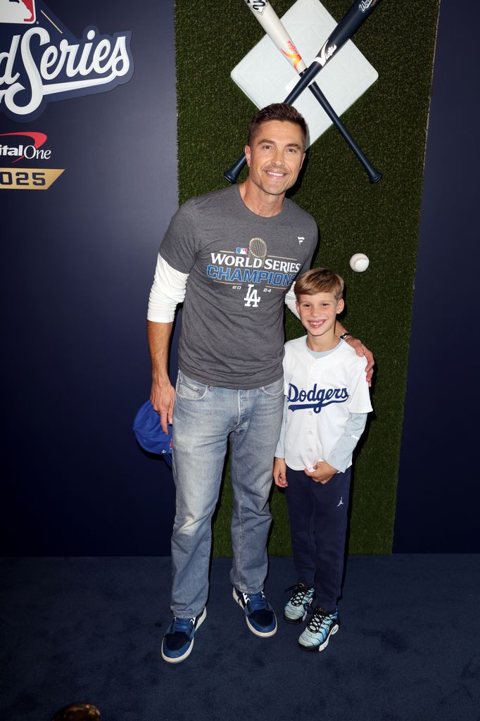 Eric Winter poses for a photo prior to Game Four of the 2025 World Series presented by Capital One between the Toronto Blue Jays and the Los Angeles Dodgers at Dodger Stadium on Tuesday, October 28, 2025 in Los Angeles, California