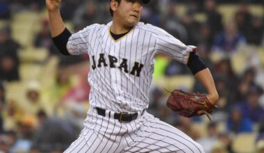 FILE PHOTO: Mar 21, 2017; Los Angeles, CA, USA; Japan pitcher Tomoyuki Sugano (11) throws a pitch during the first inning against United States during the 2017 World Baseball Classic at Dodger Stadium. Mandatory Credit: Robert Hanashiro-USA TODAY Sports/File Photo