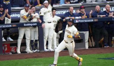 Brewers' Chourio undergoes MRI but stays upbeat after leaving NLDS Game 1 with hamstring tightness | MLB