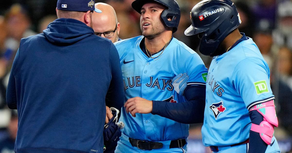 George Springer in Toronto's lineup for Game 6 of ALCS, two days after hit on knee by 95.6 mph pitch | MLB