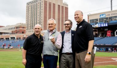 Akron RubberDucks President-General Manager Jim Pfander receives honor