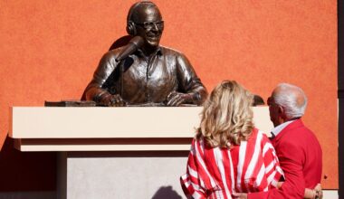 Reds' Marty Brennaman statue outside GABP damaged