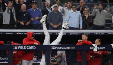 Watch Ryan McMahon flip over dugout railing in Yankees-Red Sox game