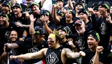 Brewers celebrate finally beating Cubs. Why NLDS win means so much.