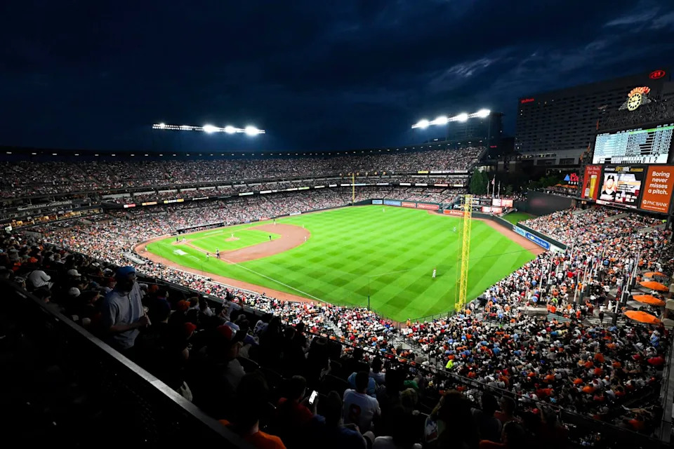 A look at the field at Oriole Park at Camden Yards in Baltimore.