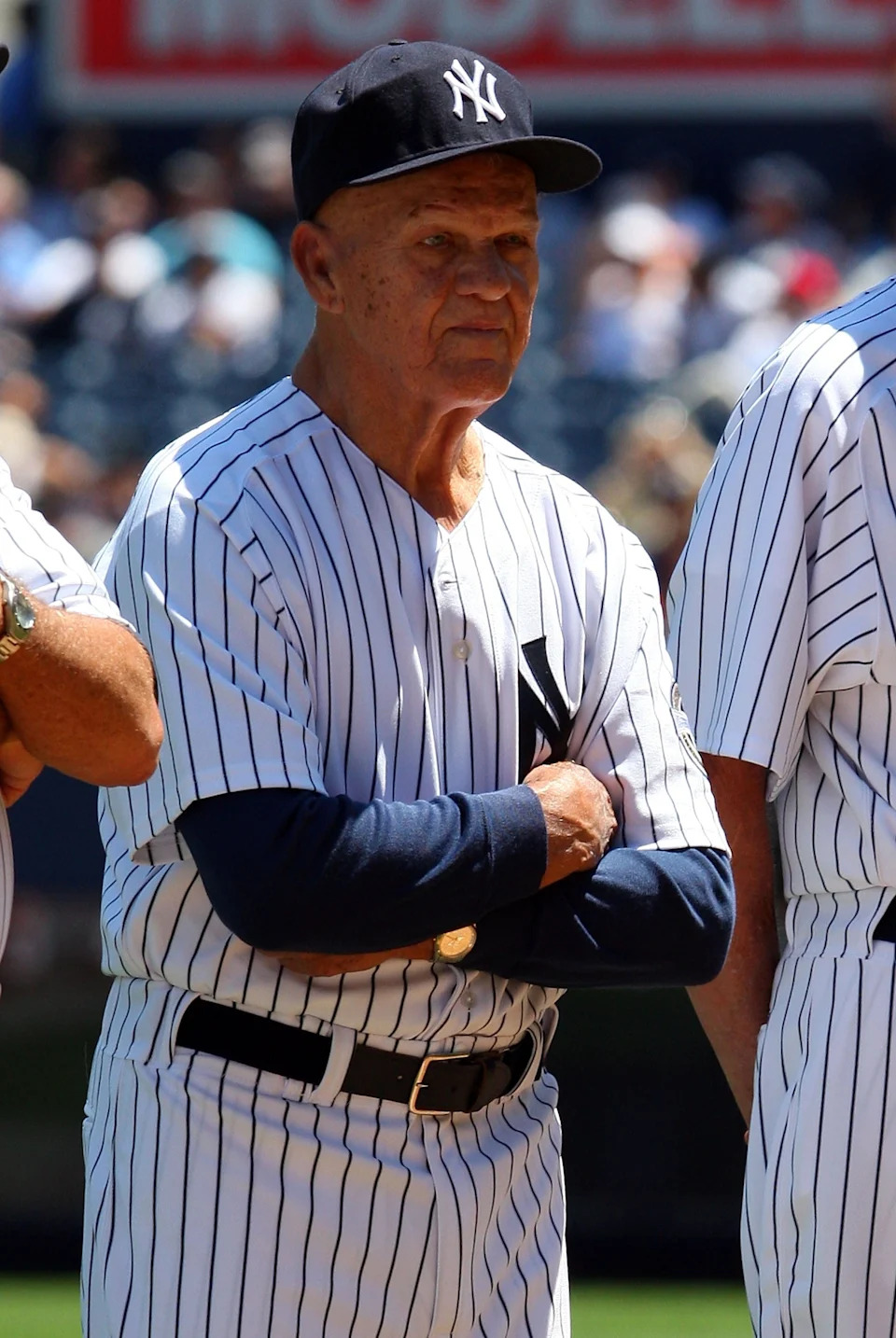 Former New York Yankee Bill 'Moose' Skowron looks on during the teams 63rd Old Timers Day.