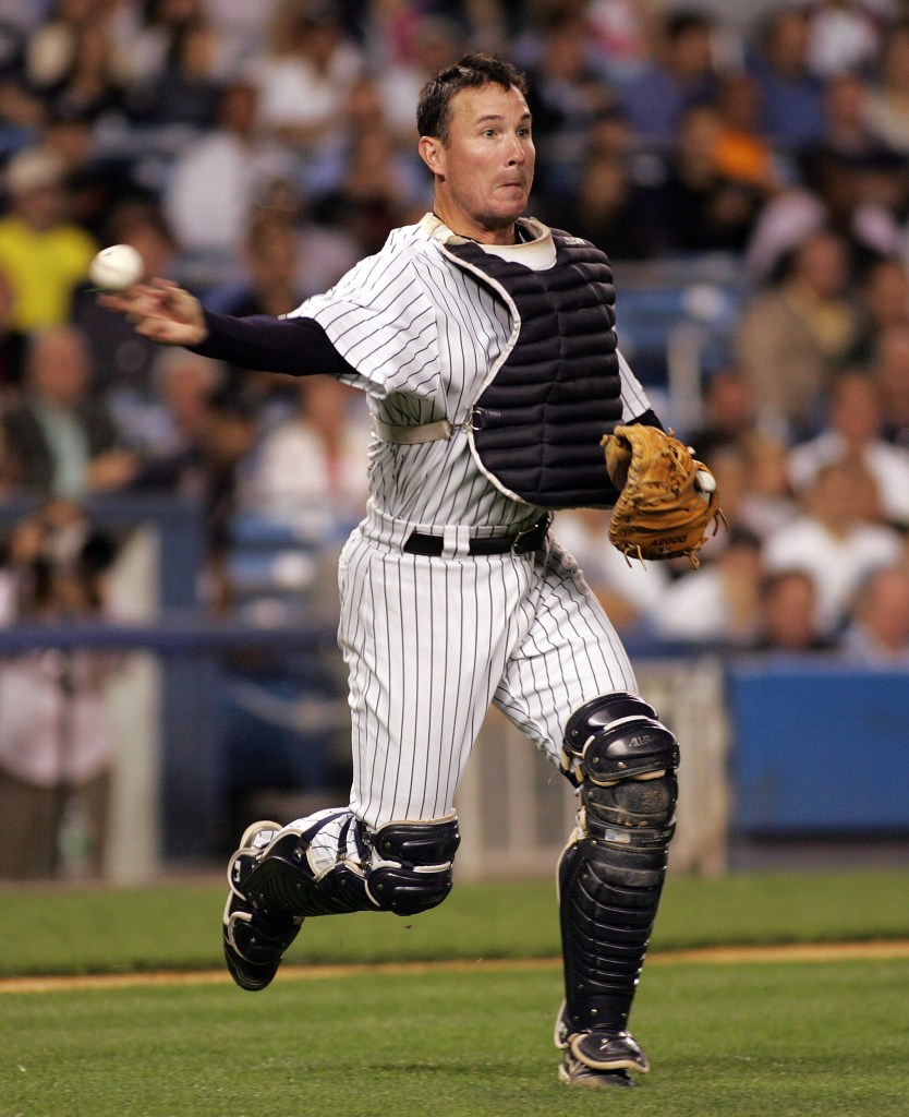 John Flaherty playing for the Yankees in 2005.