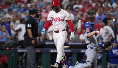 Phillies stars struggle in big moments, dig 0-2 hole to Dodgers