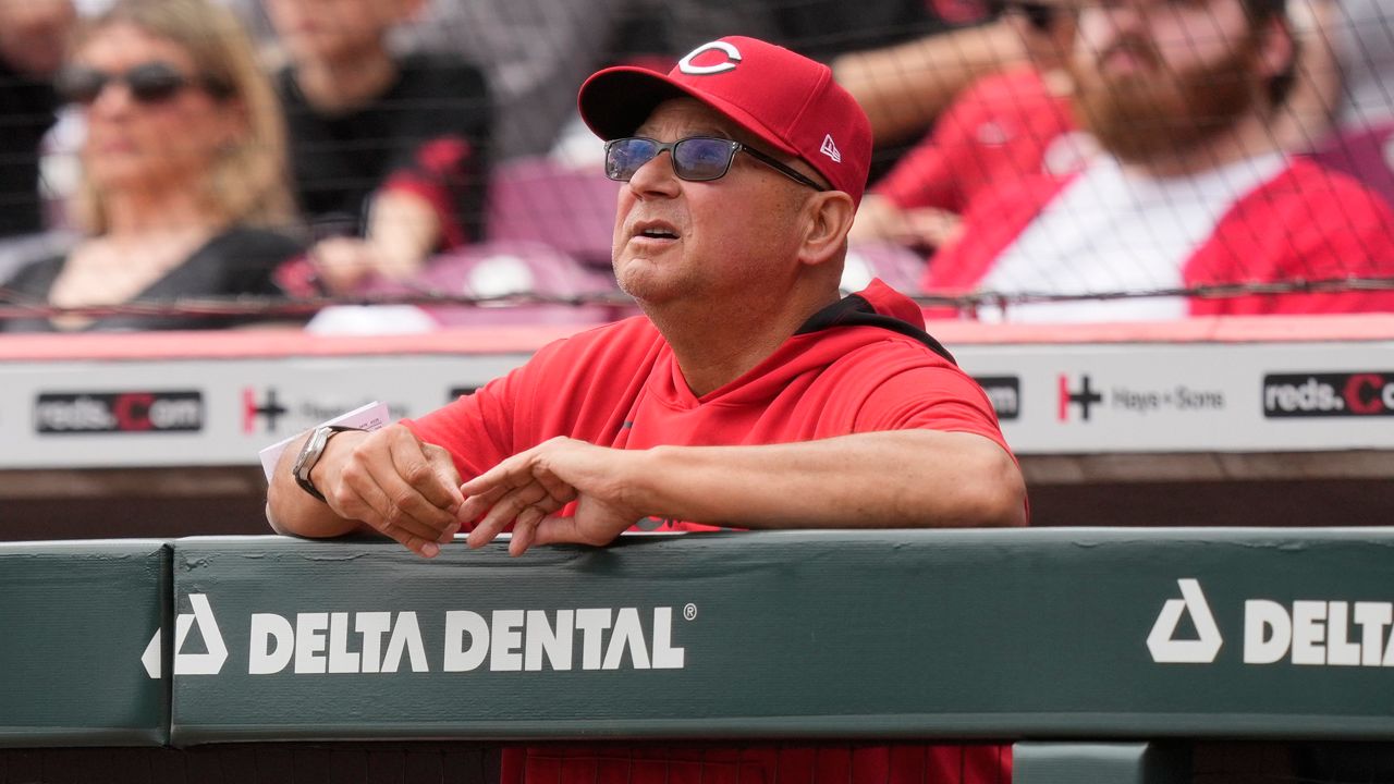 Cincinnati Reds pitcher Hunter Greene throws in the first inning of a baseball game against the Texas Rangers, Wednesday, April 2, 2025, in Cincinnati.