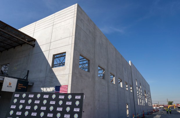 Construction continues on a new practice facility for the Chicago...