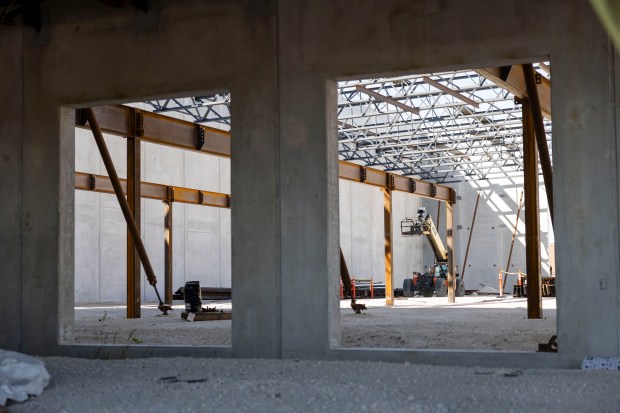 Construction continues on a new practice facility for the Chicago...