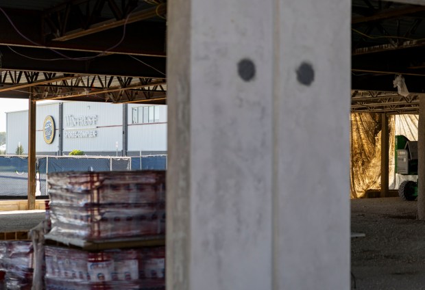 Visitors tour the new practice facility for the Chicago Sky...