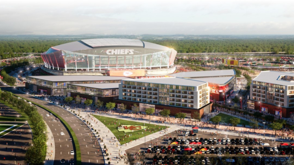 Rendering of a possible domed Chiefs stadium in Kansas.