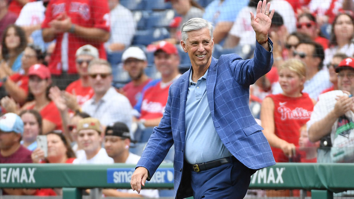 Former Philadelphia Phillies president Dave Dombrowski during Phillies Alumni Weekend and the 20th anniversary of Citizens Bank Park before game against the Washington Nationals at Citizens Bank Park. 
