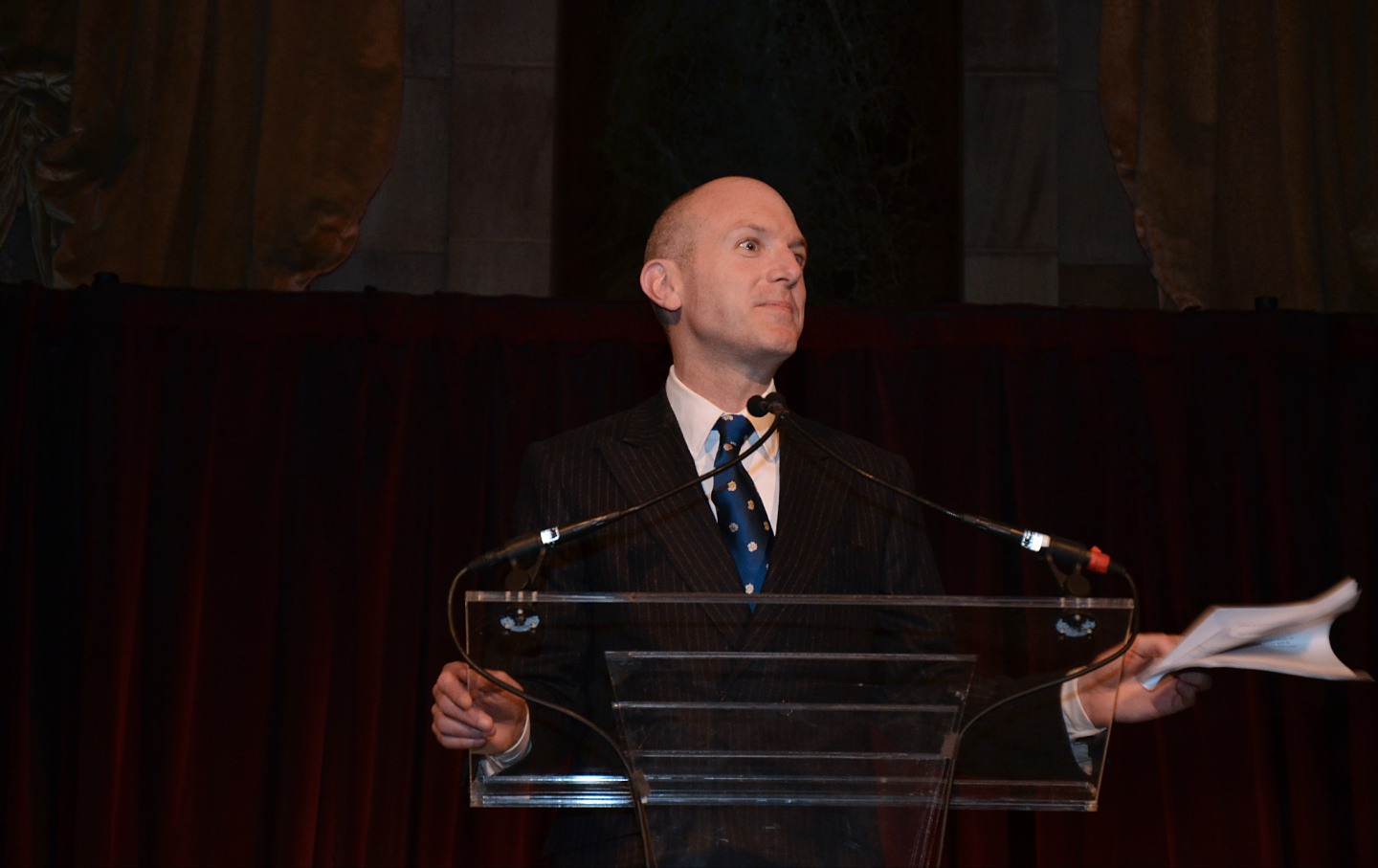 Lorin Stein, editor of The Paris Review, speaks during the Paris Review Spring Revel gala in New York, U.S., on Tuesday, April 3, 2012.